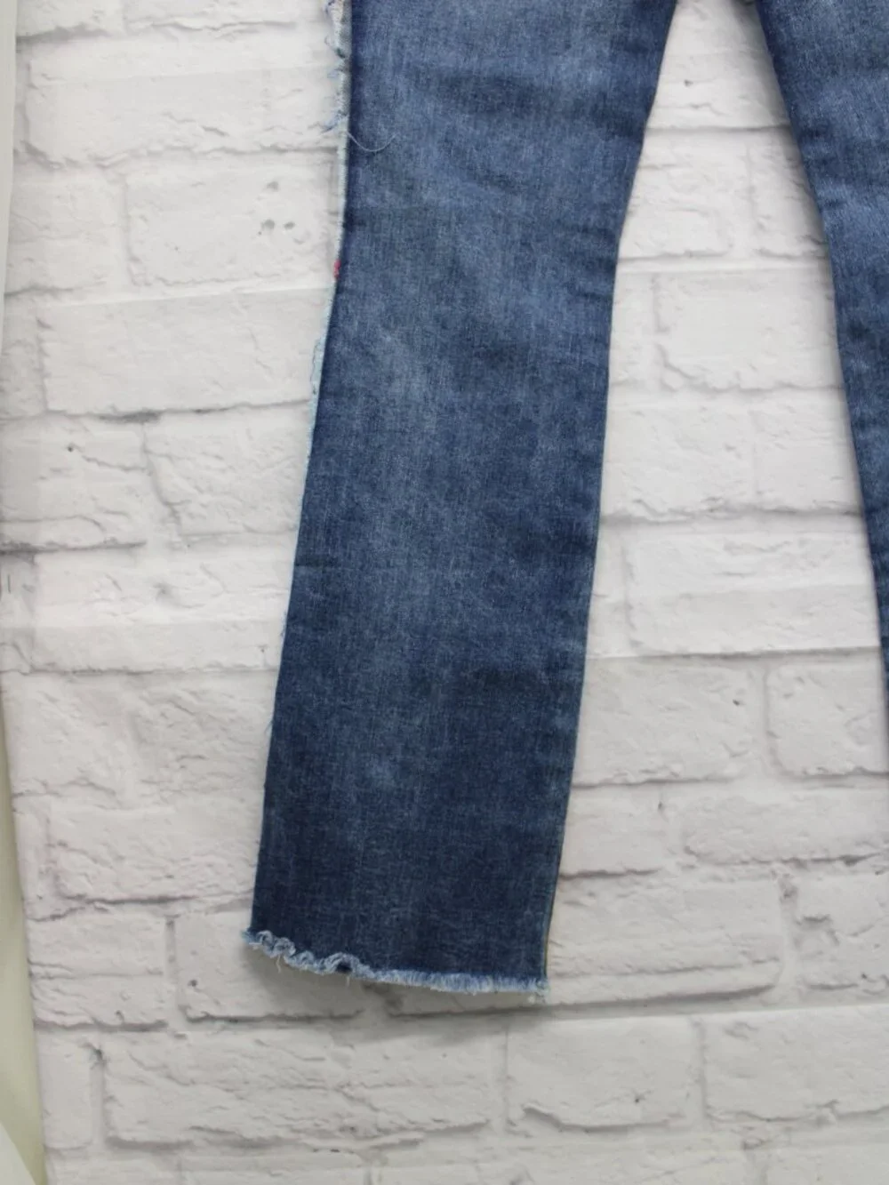 A Rare Bird Small Hand Painted Pull On Floral Summer Casual Straight Leg Jeans
